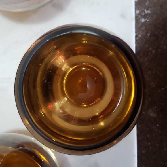 4 Mikasa Amber Solaris Wave Tealight or Votive Candle Holders.  Price is firm. - Picture 6 of 6